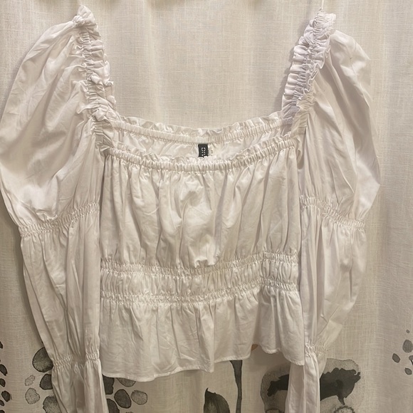 NWOT H&M white peasant blouse size XS - Picture 2 of 5